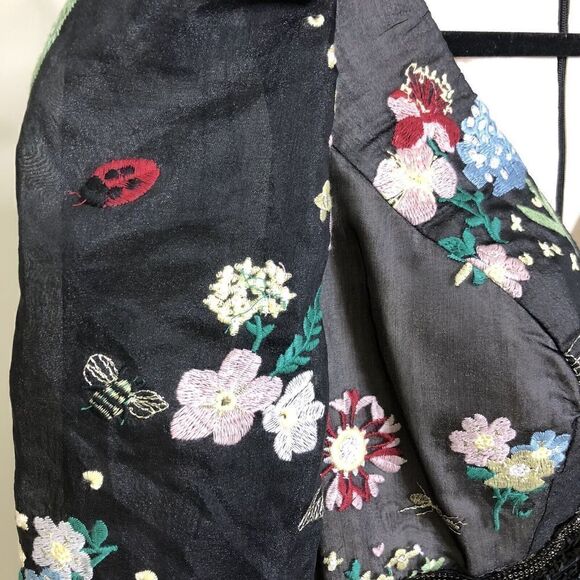 Mac Duggal 79361 EMBROIDERED BISHOP SLEEVE V NECK GOWN Black Multi Sz 6 - $798 - Picture 13 of 15